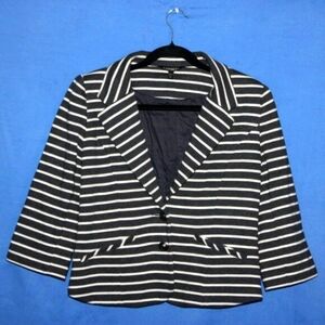 Express Black and White Striped Blazer